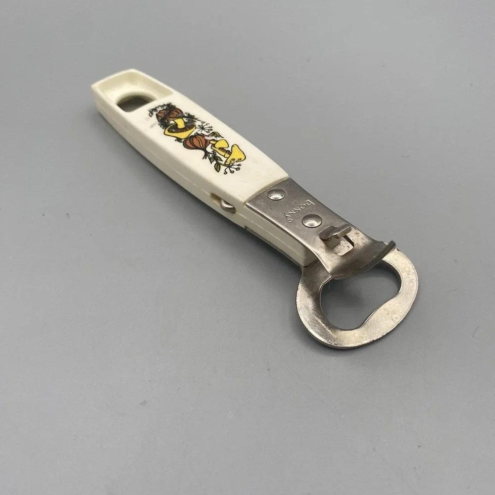 Vtg Bonny Can Bottle Opener Corkscrew Mushrooms Onions Kitchen Utensil Farmhouse